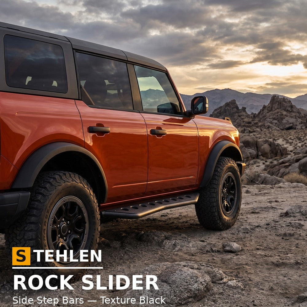 Rock Slider Side Step Bars — Texture Black