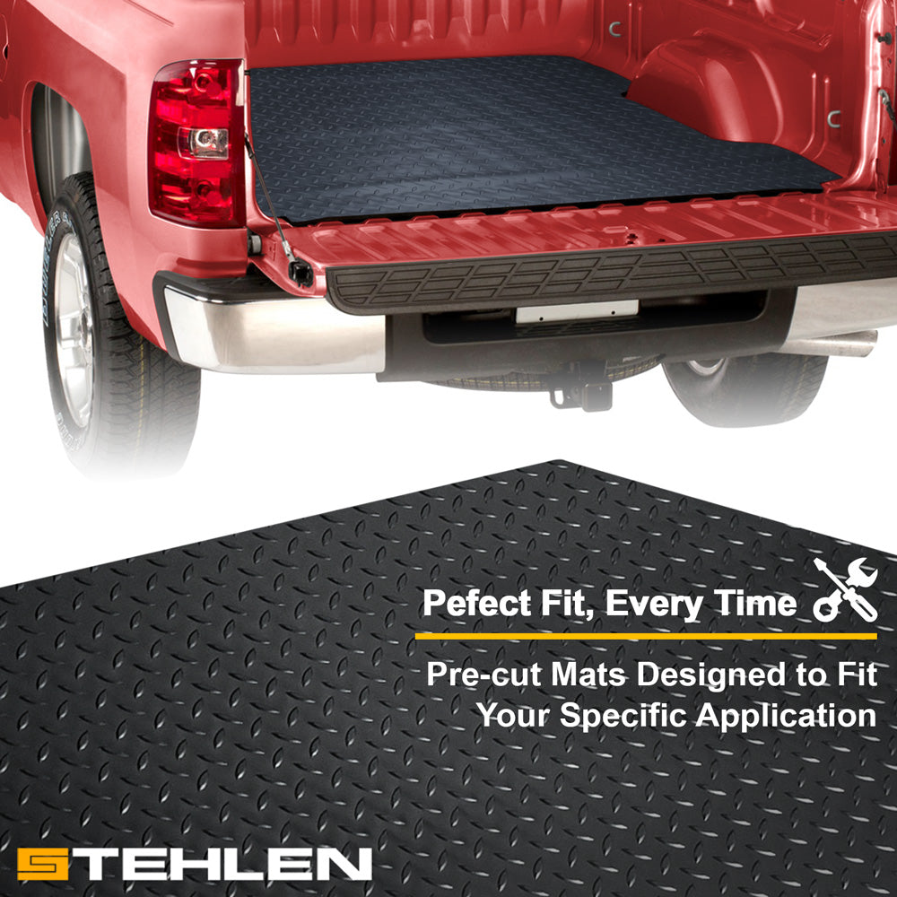 2017-2026 Ford Super Duty 6.75 ft Bed Rubber Bed Mat - Diamond Plate