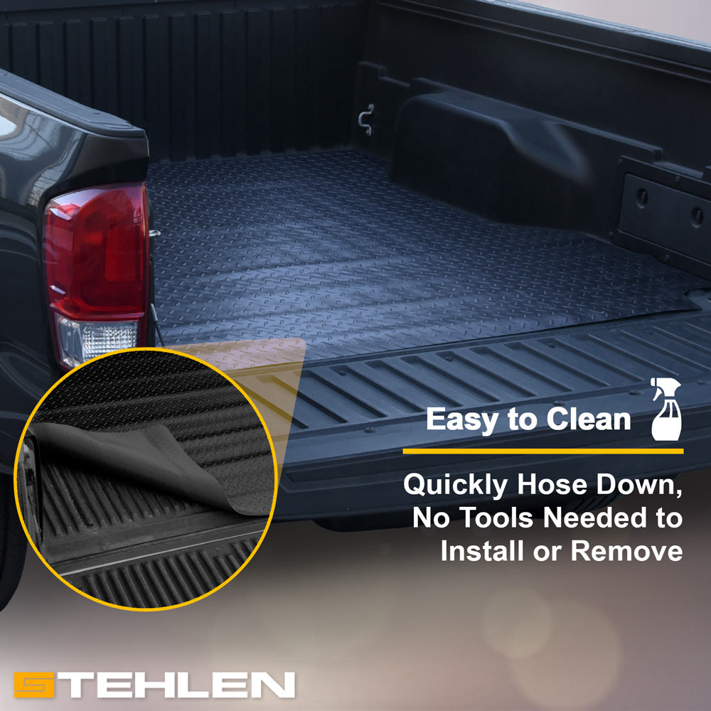 2019-2022 Chevrolet/GMC 1500 8 ft Bed Rubber Bed Mat - Diamond Plate