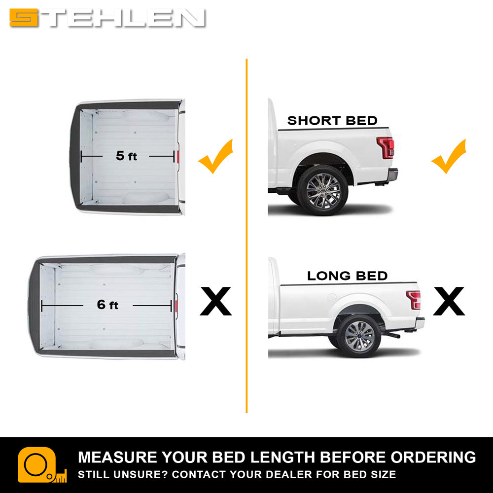 2015-2022 Chevy Colorado/GMC Canyon 5 ft Bed Roll-Up Tonneau Cover w/ LED Lights