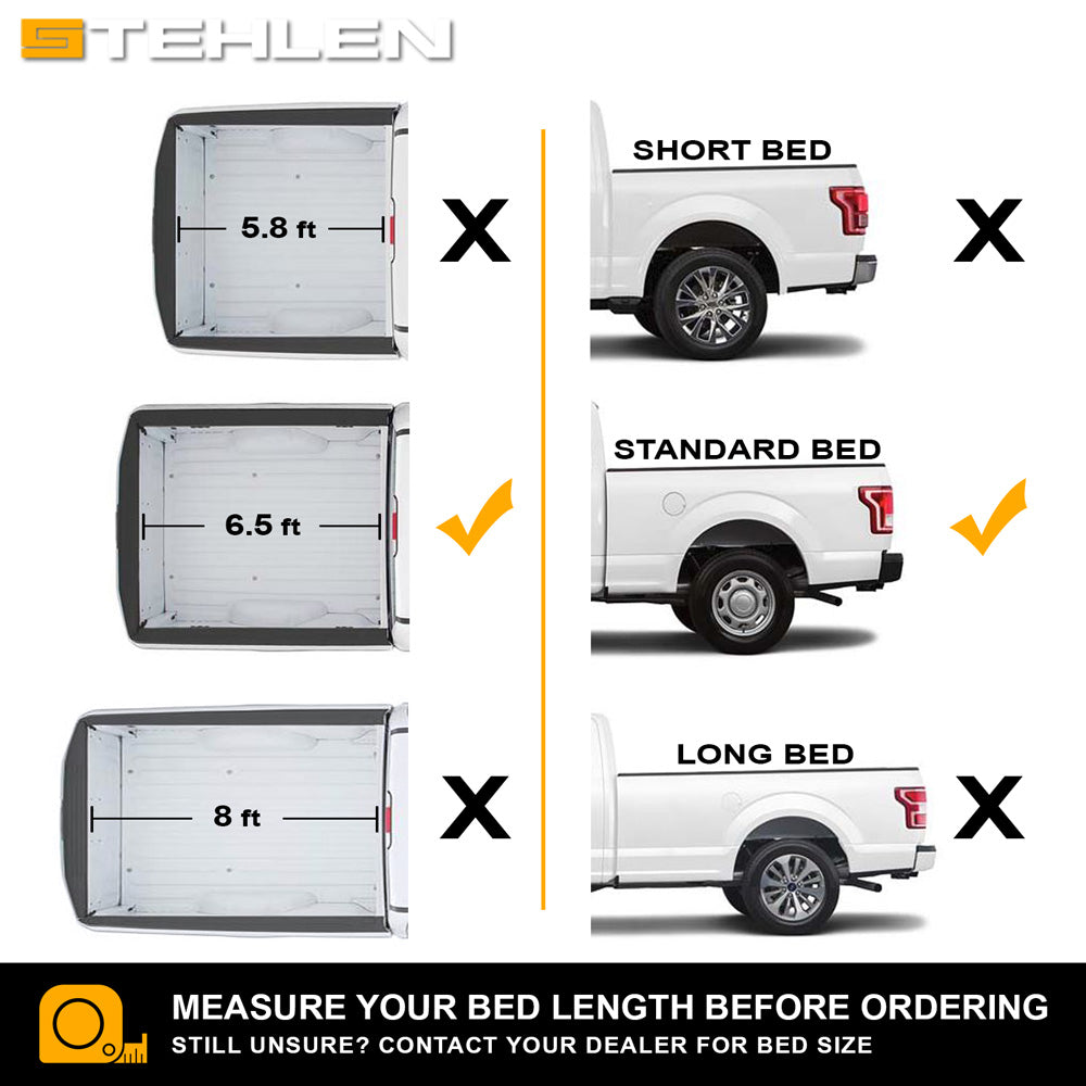 07-14 Silverado/Sierra 6.5 ft Bed Tri-Fold Tonneau Cover + LED Kit