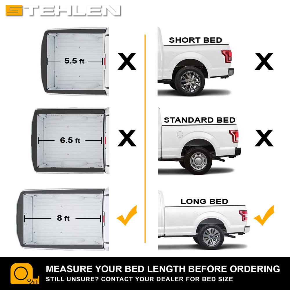 2015-2024 Ford F-150 8 ft Bed Soft Roll-Up Tonneau Cover