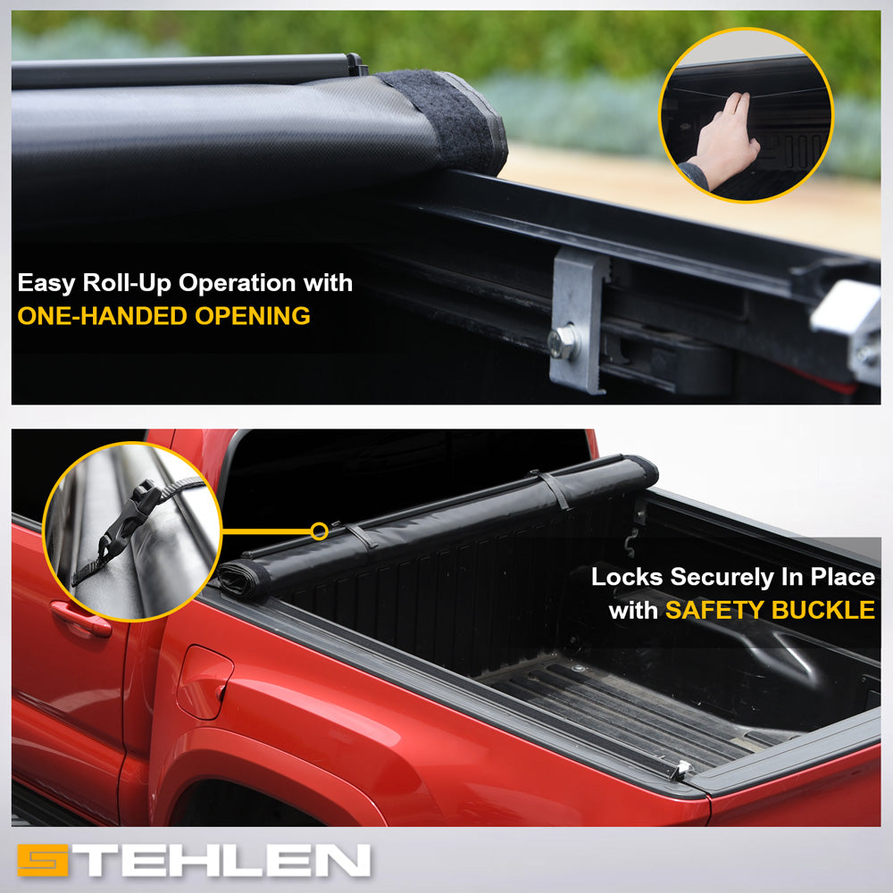 2019-2023 Ford Ranger 5 ft Bed Roll-Up Tonneau Cover Combo w/ LED