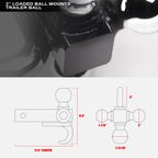 3-Ball Trailer Hitch Mount 2" Receiver 1-7/8" 2" 2-5/16"