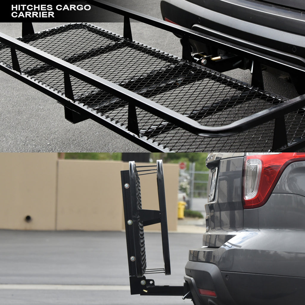 2" Hitch Cargo Carrier 500 lb 20x58 Fold-Up Basket - Black