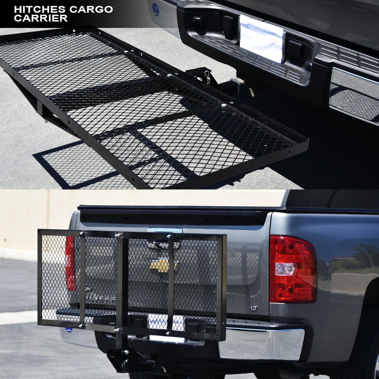 2" Hitch Cargo Carrier 300 LBS 23x59 Fold-Up Tray - Black