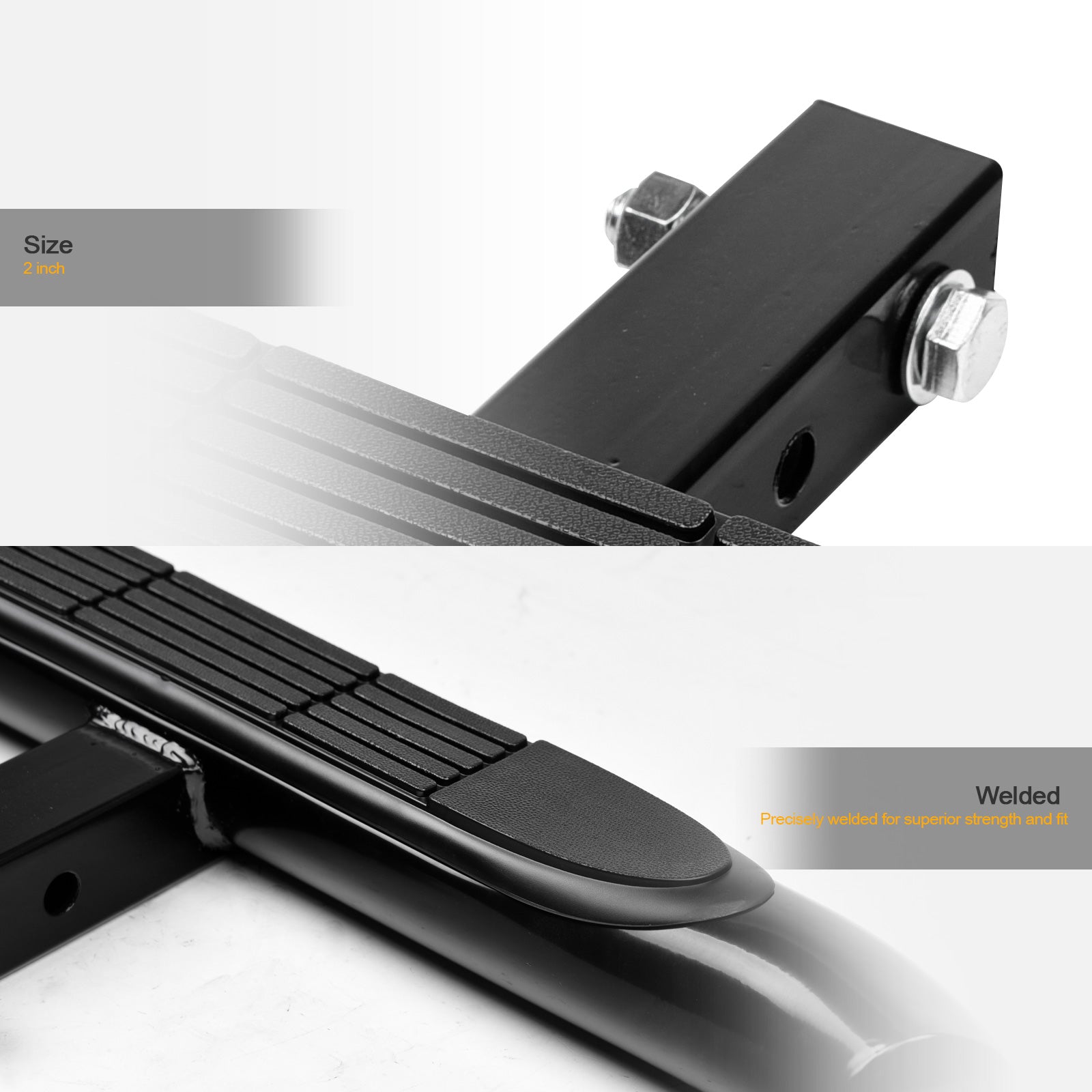 Universal 2" Hitch Receiver 3" Steel Rear Hitch Step - Black