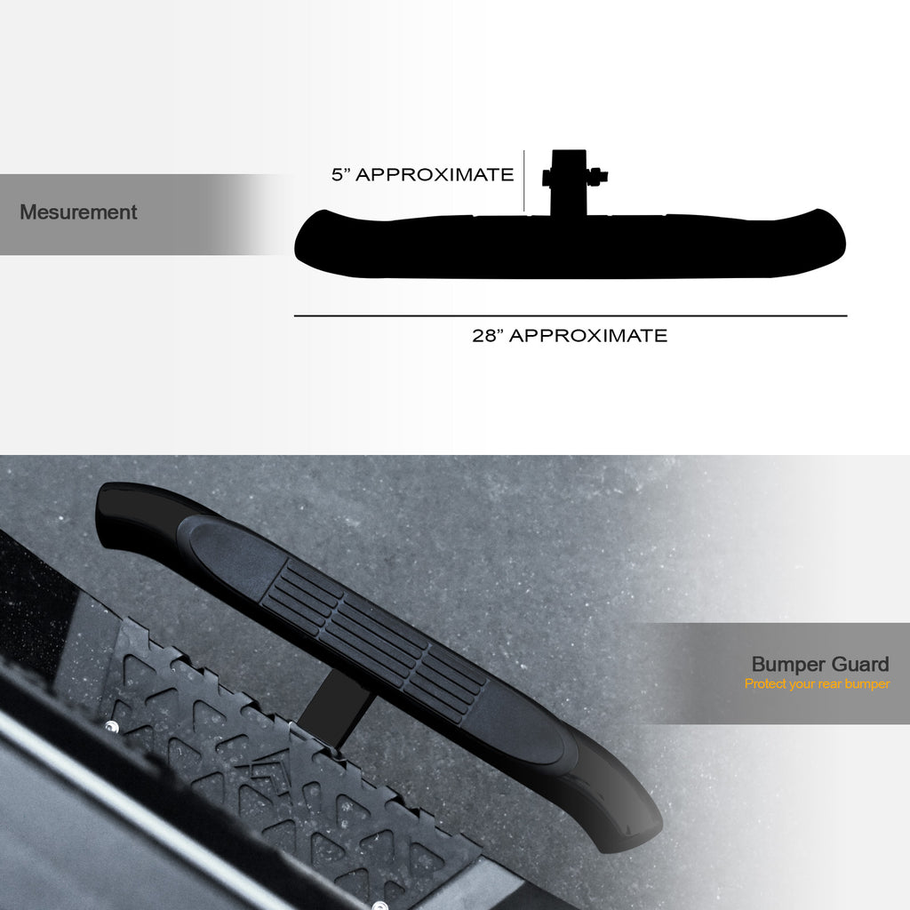 Universal 2" Hitch Receiver 3" Steel Rear Hitch Step - Black