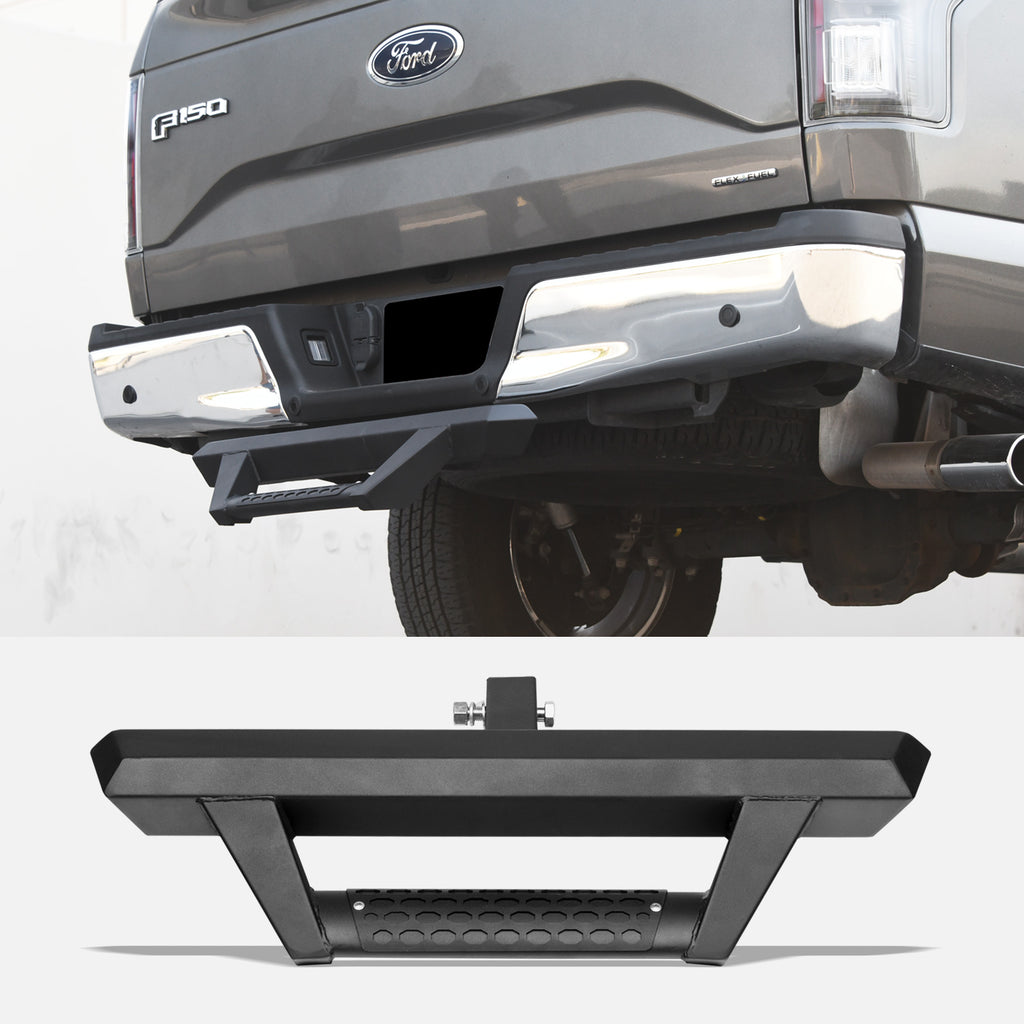 Universal 2" Receiver Dropping Style Rear Hitch Step - Matte Black