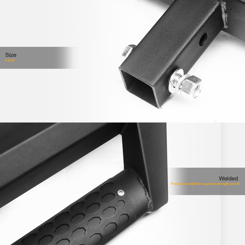 Universal 2" Receiver Dropping Style Rear Hitch Step - Matte Black