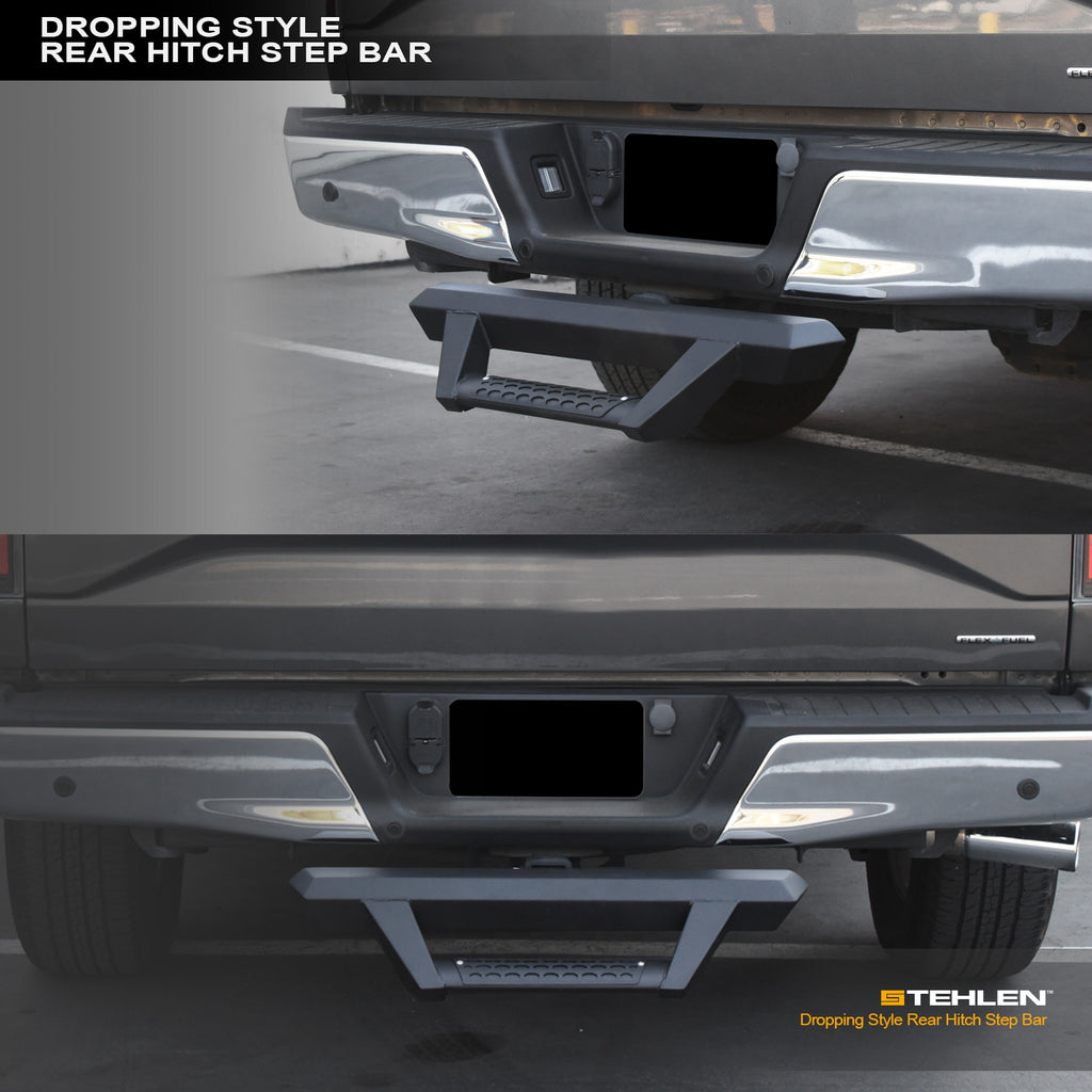 Universal 2" Receiver Dropping Style Rear Hitch Step - Matte Black